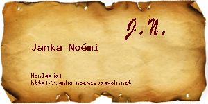 Janka Noémi névjegykártya